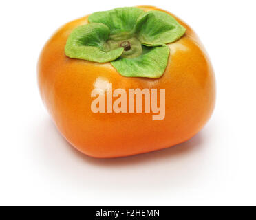 jiro kaki, japanese persimmon isolated on white background Stock Photo