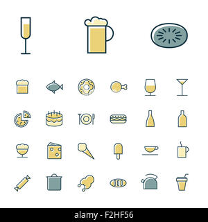 Thin line icons for food and drinks Stock Photo - Alamy