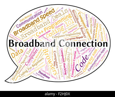 Broadband Connection Showing World Wide Web And Website Stock Photo