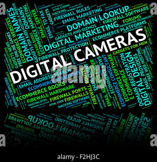 Digital Cameras Representing High Tec And Technology Stock Photo