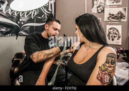 Turin, Italy. 19th September, 2015. Italian Tattoo Artists 2015 - Tattoo Artist Credit:  Realy Easy Star/Alamy Live News Stock Photo