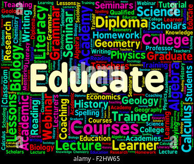 Educate Word Meaning Studying Develop And Learning Stock Photo