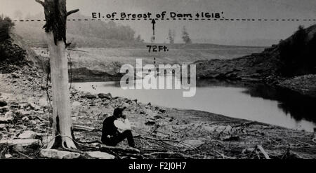 Remains of Dam at South Fork Fishing and Hunting Club - Johnstown Flood, 1889 Stock Photo