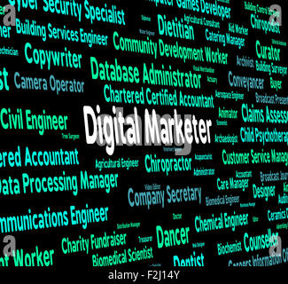 Digital Marketer Representing Electronic Computer And Marketers Stock Photo