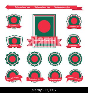 bangladesh independence day flags infographic design Stock Vector