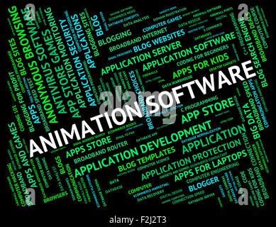 Animation Software Indicating Program Programs And Text Stock Photo