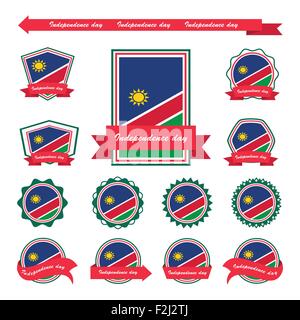 Namibia independence day flags infographic design Stock Vector