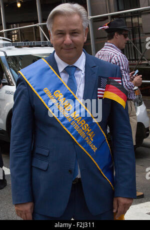 New York City, United States. 19th Sep, 2015. Grand Marshal Klaus Wowereit Ex-Governing Mayor of Berlin participated today on the 58th German-American Steuben Parade in New York City. Credit:  Luiz Rampelotto/Pacific Press/Alamy Live News Stock Photo