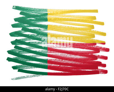 Flag illustration made with pen - Benin Stock Photo