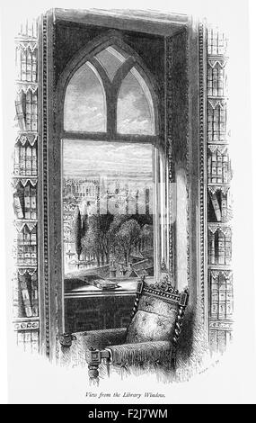 Charles 1st View from Hampton Court Palace Window Illustration from 'The British isles,Cassell Petter & Galpin Part 6 Picturesque Europe. Picturesque Europe was an illustrated set of Magazines published by Cassell, Petter, Galpin & Co. of London, Paris and New York in 1877. The publications depicted tourist haunts in Europe, with text descriptions and steel and wood engravings by eminent artists of the time, such as Harry Fenn, William H J Boot, Thomas C. L. Rowbotham, Henry T. Green , Myles B. Foster, John Mogford , David H. McKewan, William L. Leitch, Edmund M. Wimperis and Joseph B. Smith. Stock Photo