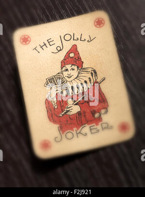 Vintage Joker playing card Stock Photo