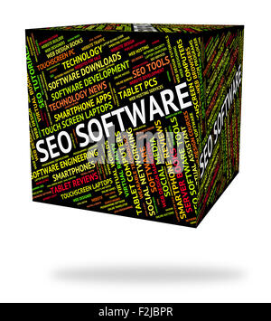 Seo Software Indicating Freeware Engine And Online Stock Photo