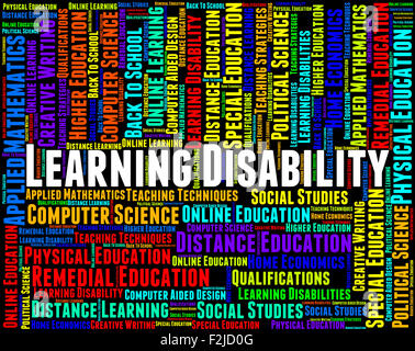 Learning Disability Words Meaning Slow Learner And Gifted Stock Photo