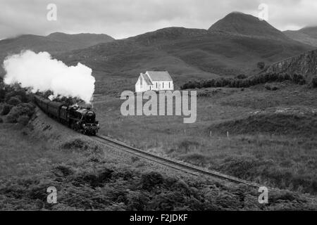 The Jacobite Steam Train travelling from Fort William to Mallaig in the west highlands of Scotland in the UK Stock Photo