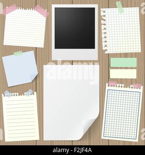 Sticky notes, papers and pages set Stock Vector