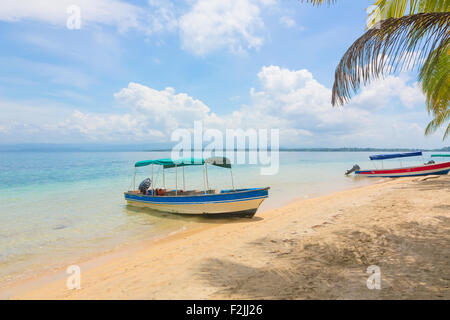 Boat on the beautiful tropical beach Stock Photo