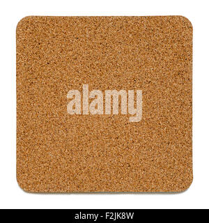 Cork plate with rounded corners isolated on white Stock Photo