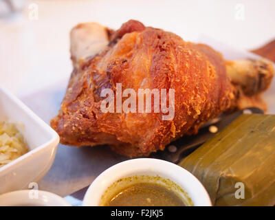 German fried pork leg Stock Photo