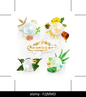 Cream concepts, set of vector illustrations Stock Vector