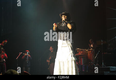 Hollywood, CALIFORNIA, UNITED STATES OF AMERICA. 19th Sep, 2015. Mexican singer Lila Downs performs at the Pantages Theatre on Saturday 19 September 2015 on Hollywood, California.ARMANDO ARORIZO © Armando Arorizo/Prensa Internacional/ZUMA Wire/Alamy Live News Stock Photo