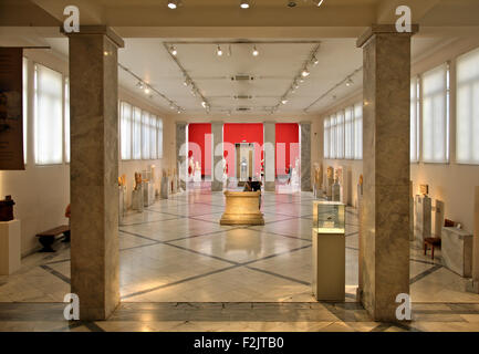 One of the halls dedicated to ancient Greek sculpture in the National Archaeological Museum, Athens, Greece. Stock Photo