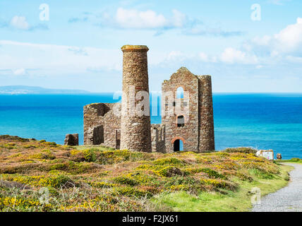 wheal coates old tin mine at st.agnes head in cornwall, england, uk