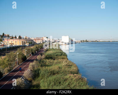 Tagus riverside walkway in Vila Franca de Xira Stock Photo