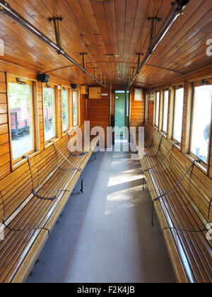 interior of luxury old train carriage Stock Photo