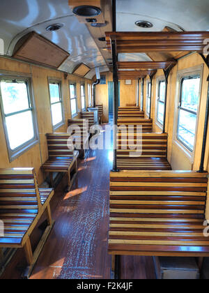 interior of luxury old train carriage Stock Photo