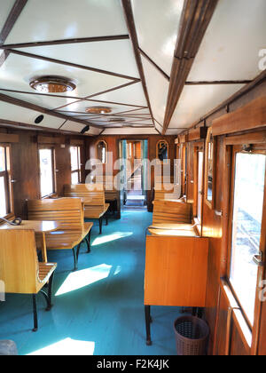 interior of luxury old train carriage Stock Photo