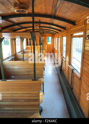 interior of luxury old train carriage Stock Photo