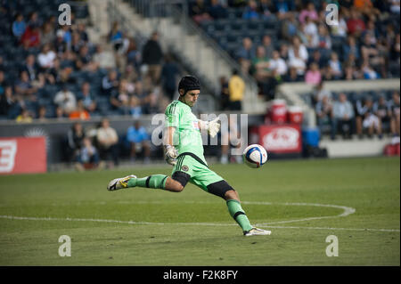 Chester, Pennsylvania, USA. 20th Sep, 2015. Philadelphia Union goalie, JOHN MCCARTHY (1) in action against the Houston Dynamos during their match played at PPL Park in Chester Pa Credit:  Ricky Fitchett/ZUMA Wire/Alamy Live News Stock Photo