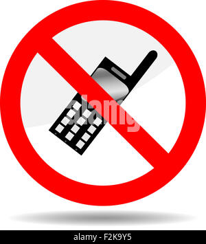 Ban telephone. Symbol phone, prohibited call icon, forbid and stop, mobile restriction, vector graphic illustration Stock Photo