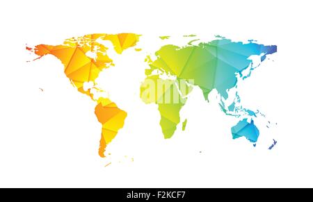 Low poly world earth map abstract background. Vector design Stock Vector