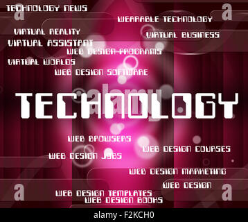 Technology Word Representing Digital Words And High-Tech Stock Photo