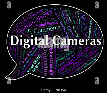 Digital Cameras Indicating High Tec And Video Stock Photo