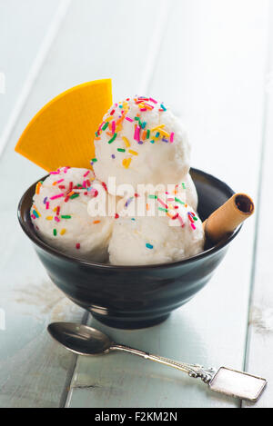 vanilla ice cream Stock Photo