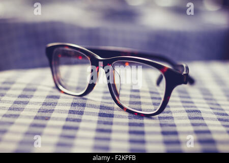 Glasses on a tablecloth Stock Photo