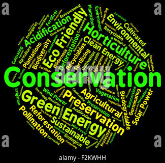 Conservation Word Representing Eco Friendly And Environmentally Stock Photo