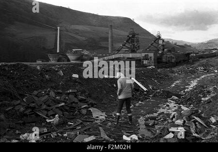 Marine colliery in Cwm in the Gwent valleys. Marine closed in 1988, although the NCB invested in modernising the colliery. Stock Photo