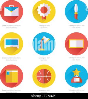 Set of school and education flat icons Stock Vector Image & Art - Alamy