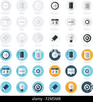 business flat design icons Set 4 Styles. Stock Vector