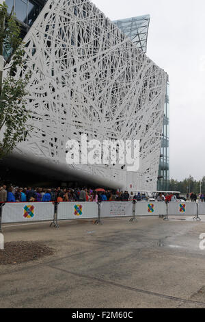 Milan, Italy, 13 September 2015: the Italian pavilion 'Palazzo Italia' at the exhibition Milan Expo 2015 Stock Photo