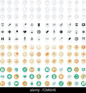 Set of flat Medical icons Stock Vector