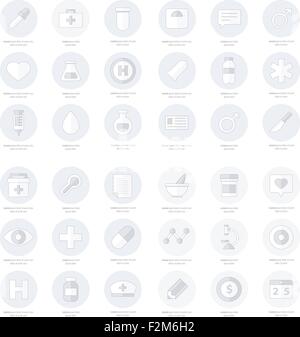 Set of flat Medical icons. line icons style Stock Vector