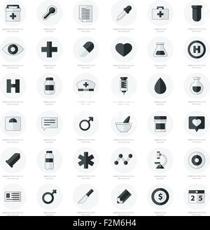 Medical icon set with black color outline style design Stock Vector ...