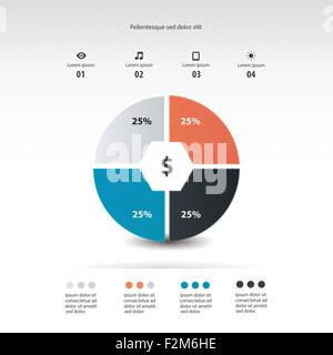 pie chart infographics template design Stock Vector