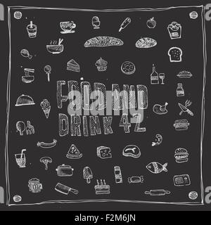 food and drink icons set Stock Vector