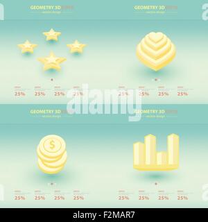 Geometry Abstract 3D Infographic And Icons Design. Stock Vector