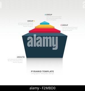 pyramid infographic template 3D design Stock Vector